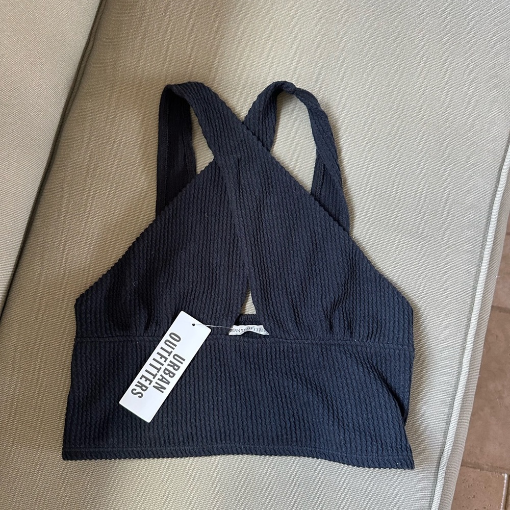 Urban Outfitters Black Ribbed Bralette